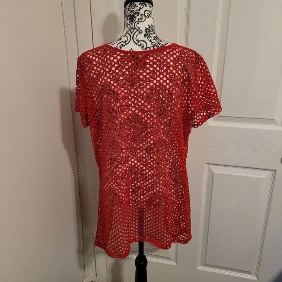 Multiples red swimsuit coverup - Picture 3 of 6